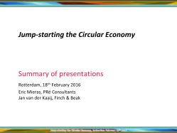 Masterclass Circular Economy - Summary and Outcomes